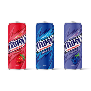 Venta al por mayor de bebida energética enlatada Trophy de 250 ml de Vietnam con certificación HACCP, FSSC y BRC - Muestra gratuita - Diseño gratuito - Product Image 1