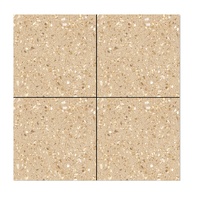 Carreaux de céramique en porcelaine à gros grains bon marché de 600x600 mm, gris foncé mat glacé, terrazzo, pour salle de bain, cuisine, sol en terrazzo