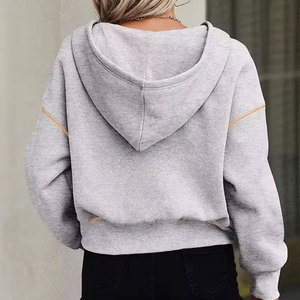 เสื้อฮู้ดซิปครึ่งตัวแบบคลาสสิก พร้อมปลายแขนแบบริบ และทรงหลวมสบายสำหรับใส่ลำลอง เสื้อฮู้ดซิปครึ่งตัวคุณภาพสูง - Product Image 5