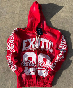 Ensemble de survêtement unisexe en coton épais, style vintage printemps, 2 pièces, sweat à capuche et pantalon de survêtement à ourlet brut délavé à l'acide, avec logo personnalisé - Product Image 6