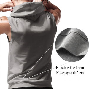 Sudadera sin mangas con capucha para hombre, ropa deportiva personalizada de algodón, sudadera con capucha atlética para gimnasio, venta al por mayor de fábrica - Product Image 3