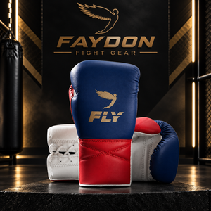 Gants de boxe personnalisés pour adultes, en cuir véritable Fly Premium X Line, pour la compétition et le sparring, lacés, pour les arts martiaux. - Product Image 1