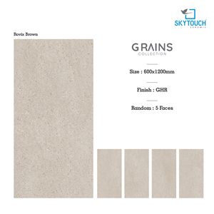 Carrelage en porcelaine Rovix Brown GHR 600x1200mm, finition mate, imitation pierre, pour murs et sols intérieurs, épaisseur 8,5 mm, isolation thermique - Product Image 3