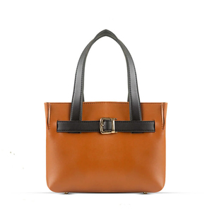 Bolso Tote de Cuero Genuino Color Bronceado para Mujer, con Cierre de Hebilla y Dos Asas, Estilo Clásico para Uso Diario, para 2026 - Product Image 2