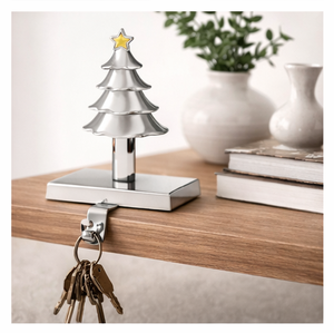 Wholesale Silver Metal 3D Christmas Tree <b>Stocking</b> <b>Holder</b> Heavy Duty Weighted Mantle Hanger Hook For Festive Holiday Party Decor - Product Image 1