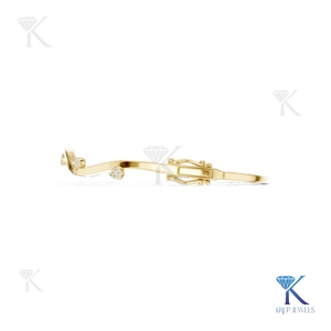 Minimalist Lab Grown Diamond Wave <b>Bangle</b> 14K 18K <b>Solid</b> <b>Gold</b> Fine Unisex Luxury Party Gift Station Jewelry Manufacturer Wholesale - Product Image 4