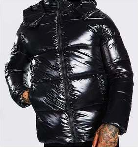 Custom Logo Glossy Puffer Jacket Eco Friendly Waterproof Winter Glossy Puffer Jacket Lightweight Insulated <b>Bubble</b> <b>Coat</b> for Men - Product Image 3