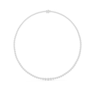 สร้อยคอทองคำขาว 14K ประดับเพชรทรงกลมเพาะเลี้ยงในห้องปฏิบัติการ สำหรับผู้หญิง สวมใส่ได้ทุกวัน |   เพชรที่เพิ่งเพาะเลี้ยง - Product Image 1