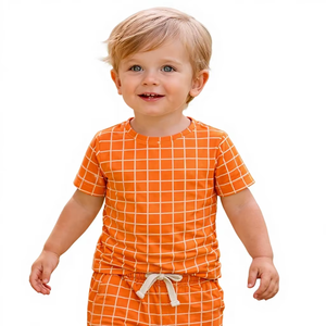 Ensemble haut et bas pour bébé garçon 100% coton, personnalisé, doux, respirant, respectueux de la peau, confortable, tenue quotidienne pour bébé - Product Image 1