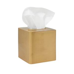 Caja de pañuelos de metal con acabado dorado en forma de rectángulo para encimera de baño, decoración de mesa para el hogar y la oficina. - Product Image 4