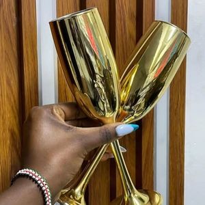 Elegant Brass Gold Wine Glass Set Handmade Goblets Premium <b>Drinkware</b> for Wedding Party Barware Home Decor Gift - Product Image 6