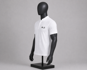 Polo gaufré pour homme, col mandarin blanc personnalisé, manches courtes, respirant, vêtement de sport performant, uniforme d'équipe, fournisseur OEM - Product Image 3