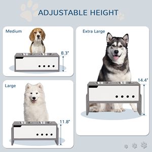 3 Height Adjustable <b>Raised</b> <b>Dog</b> <b>Bowls</b> with Slow Feeder Mat Stand Elevated <b>for</b> Medium to Extra Large <b>Dogs</b> - Product Image 5