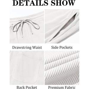 กางเกงผ้าฝ้าย100% แบบลำลองของผู้ชาย2025กางเกงสเวตเตอร์เอวยางยืดมีเชือกผูกเอวยางยืดกางเกงทรงหลวมขาตรงแบบปรับแต่งได้ - Product Image 5