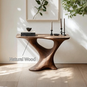 Table console en bois naturel faite à la main meubles de table d'entrée de ferme table d'entrée étroite rustique décor à la maison unique - Product Image 5