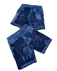 Ropa Urbana de Fábrica para Verano, Pantalones Acampanados y Shorts de Mezclilla Vintage, Desgastados y con Costuras para Hombre - Product Image 1