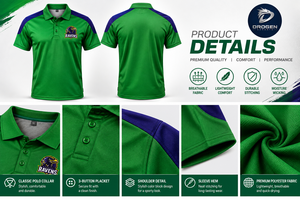 Camiseta Polo Sublimada Verde Oliva Personalizada, de Secado Rápido, Deportiva, con Logotipo de la Mascota de los Ravens, Manga Corta - Product Image 2
