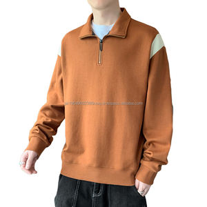 Wholesale Half Zipper Sweatshirt Men Streetwear <b>Zip</b> Hoodie Vintage Sweatshirt Blank Crew Neck Men's Oversize <b>Polo</b> Sweatshirt - Product Image 4