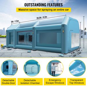 Cabina di Verniciatura Gonfiabile Portatile 26x15x10ft con Illuminazione LED, Tenda per Verniciatura Auto, Filtro Aria e 2 Soffiatori, Versione Aggiornata per Cabina di Verniciatura a Spruzzo - Product Image 4