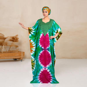 Caftán Farasha de Rayón, Estilo Modesto para Eid, Cuello en V, Manga Larga, Largo hasta el Suelo, Diseño Liso, Fluido y Drapeado - Product Image 1