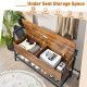 Panca Industriale per Scarpe con Corrimano in Metallo, Scaffale Portascarpe in Legno Impermeabile per Ingresso, Esterni e Magazzino - Product Image 5
