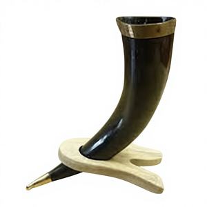 Jarrón (Maceta) de Cuerno Tallado a Mano con Diseño Superior, Nuevo, Hecho a Mano, con Soporte de Madera, para Flores Artificiales, Ecológico, Estilo Americano - Product Image 4