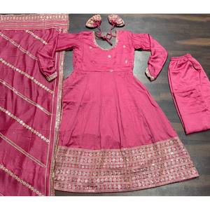 Vestido de fiesta de talla XS de diseñador Anarkali con Pent y Dupatta para ocasiones especiales - Product Image 1