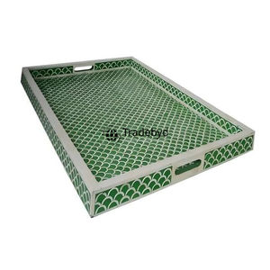 Bandeja Decorativa de Lujo con Incrustaciones de Hueso Hecha a Mano para Servir en la Mesa de Comedor o Decoración de Mesa de Café por Tradebyd - Product Image 5