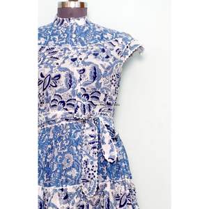 Nuevo Vestido Maxi Vintage para Mujer, Estilo A-Line, Casual, Dulce, de Alta Calidad, Algodón, Manga Corta, Cinturón, Estampado Floral, Transpirable, Ecológico - Product Image 4