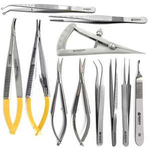 Kit Básico de Instrumentos de Microcirugía de Acero Inoxidable con Pinzas Portaagujas Castroviejo - Product Image 1