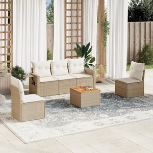 Set divano da giardino in Poly Rattan Beige modulare medio - Product Image 1