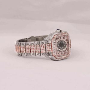 Reloj de Lujo con Cristales de Zafiro y Moissanita, Caja ETA, Correa de Moissanita Roja y Plateada de 28mm, un Regalo Espléndido - Product Image 4