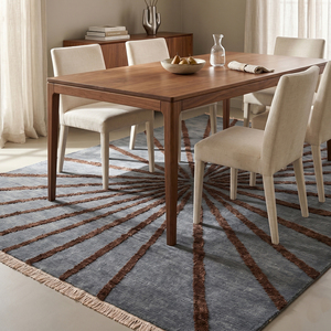 Copper Starburst Grey <b>Brown</b> Hand Tufted Non-Slip Eco-Friendly Thick Pile Rug Modern Radiating Line Area Carpet for Living Room - Product Image 4