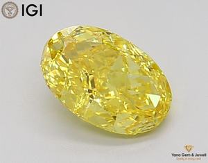 Diamante Cultivado en Laboratorio con Certificación IGI, Color Amarillo Intenso, Claridad VS1, Forma Ovalada, 1.50 Quilates, para Joyería de Obra Maestra - Product Image 1