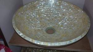 Lavabo de Lujo Hecho a Mano con Mosaico Decorativo, Lavabo de Baño Premium, Ligero, Diseño Geométrico Bohemio, Exportación - Product Image 4