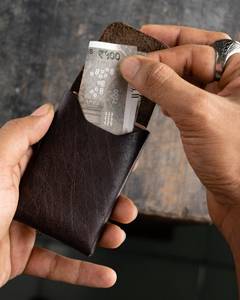 Portefeuille en cuir sans couture à prix d'usine, porte-cartes minimaliste et fin en cuir véritable, petit portefeuille pour homme SLW-0035 - Product Image 2