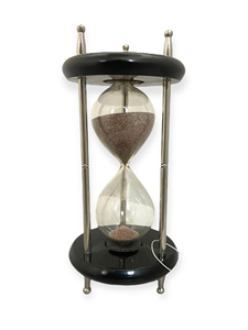 Minuteur à sable artisanal haut de gamme au design élégant en forme de sablier, en laiton, décoratif, vintage, nautique, outil de gestion du temps pour la maison et le bureau - Product Image 1