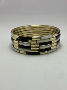 Custom Made Beautifully <b>Engraved</b> Designs Brass <b>Bangles</b>, Cuffs and <b>Bangle</b> Sets Made with Resin Inlay for Fashion Jewelry Stores - Product Image 6