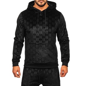 Ensemble de survêtement à capuche pour homme grande taille, logo personnalisé, ensemble de jogging d'hiver, prix de gros - Product Image 2