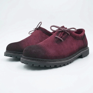 STALWART IMPEX Chaussures de marche pour hommes en faux daim bordeaux avec lacets, semelle extérieure antidérapante en EVA, semelle intermédiaire en cuir véritable, chaussures imperméables - Product Image 1