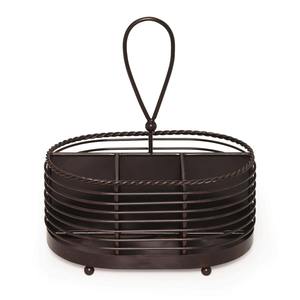 Support à couverts en métal noir simple, idéal pour organiser le comptoir de cuisine et garder les couverts bien rangés et prêts à l'emploi, en provenance d'Inde. - Product Image 2