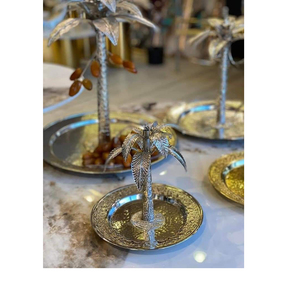 Hammered Jewelry Dish with Gold & Silver Floral Bouquet <b>Decorative</b> Metal Trinket Tray Luxury Candy Bowl for <b>Dressing</b> <b>Table</b> - Product Image 2