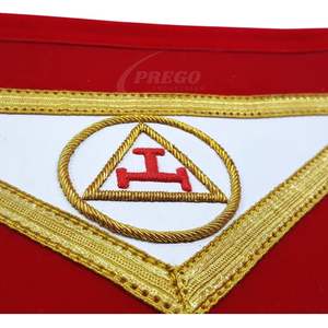 ผ้ากันเปื้อนพิธีกรรมเมสัน รุ่นอดีตราชายอาร์ช แชปเตอร์ - ผ้ากำมะหยี่สีแดง พร้อมลายถักสีทองและงานปัก - Product Image 2