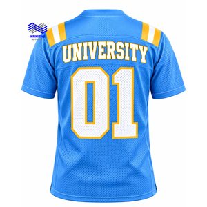 Camiseta de Fútbol Americano Personalizada de los Southern University Jaguars, Diseño HBCU, Azul y Dorado, Malla, Venta al Por Mayor - Product Image 2