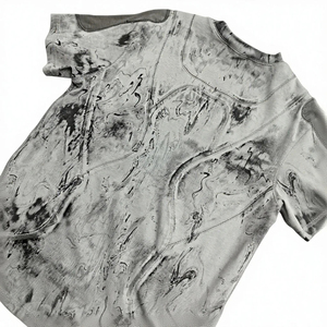 Custom High Quality Vintage Acid Wash <b>Spray</b> Dirty Design Oversized T-shirt DTG Printing Distressed Streetwear for Men - Product Image 2