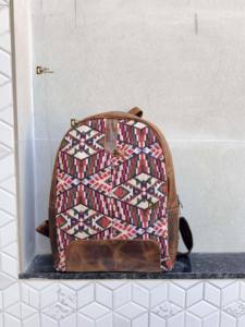 Nueva Llegada, Mochila de Cuero Auténtico Hecha a Mano, Mochila de Cuero Jacquard, Mochila Multiusos, Producto al por Mayor - Product Image 4