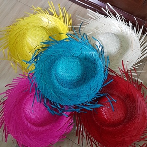 Sombrero Mexicano Unisex Bordado con Hierba Natural para Adultos, Venta al por Mayor, Stock a Granel para Compradores de Artículos de Playa, Fiestas, Verano y Viajes - Product Image 3