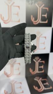 Montre de luxe victorienne en acier pour homme et femme, avec diamant Moissanite de 50,50 carats, mouvement Ronda, affichage numérique, résistante à l'eau, verre - Product Image 5