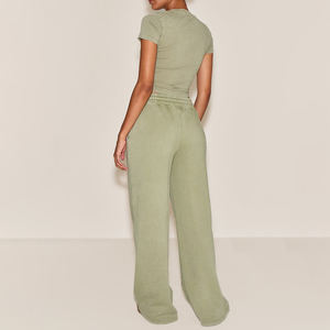 Nouveau pantalon de jogging personnalisé 300 GSM, coupe large, pour femme, 100 % coton, décontracté, baggy, 2026 - Product Image 6