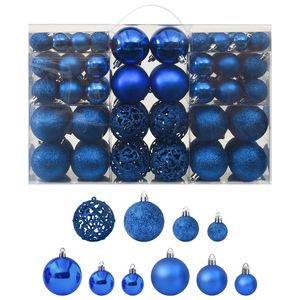 Juego de bolas de Navidad azules de 100 piezas Adornos de árbol elegantes para decoraciones festivas - Product Image 1